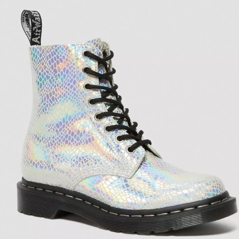Dr. MARTENS 1460 PASCAL SNAKE METALLIC SUEDE BOOTS 5 w/3 g - Picture 2 of 16